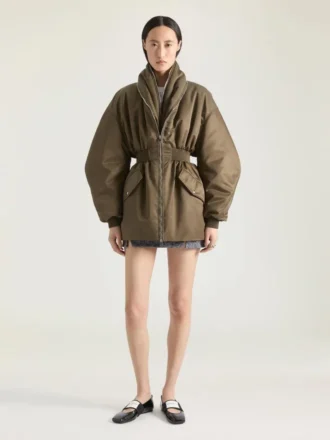 Hourglass-bomber met sjaalkraag met ritssluiting van nylon Hourglass-bomber met sjaalkraag met ritssluiting van nylon