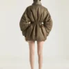 Hourglass-bomber met sjaalkraag met ritssluiting van nylon