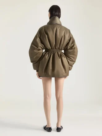 Hourglass-bomber met sjaalkraag met ritssluiting van nylon Hourglass-bomber met sjaalkraag met ritssluiting van nylon