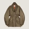 Hourglass-bomber met sjaalkraag met ritssluiting van nylon