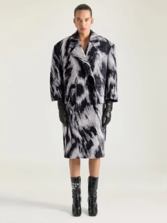 Jas van jacquardwol met dierenprint Jas van jacquardwol met dierenprint