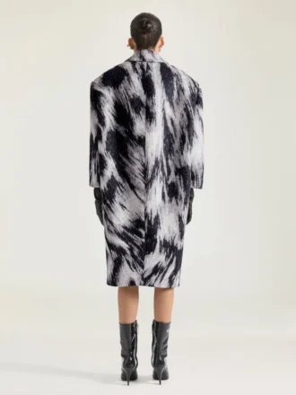 Jas van jacquardwol met dierenprint Jas van jacquardwol met dierenprint