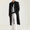 Getailleerde broek met rechte pijpen van wol en mohair