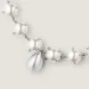 Ketting met puntige parels van metaal en parels Ketting met puntige parels van metaal en parels