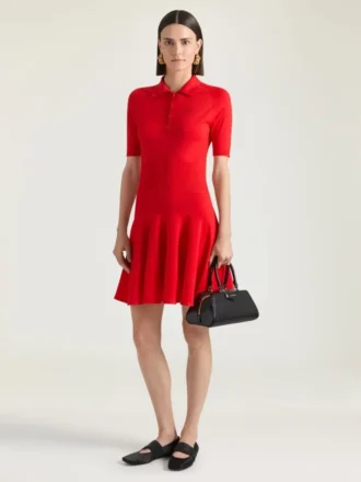 Mini-polojurk van gebreide stof met second-skin-effect