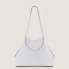Kleine Facet-tote bag van generfd leer