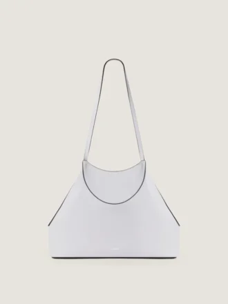 Kleine Facet-tote bag van generfd leer