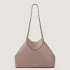Kleine Facet-tote bag van generfd leer