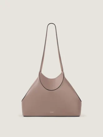 Kleine Facet-tote bag van generfd leer