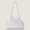 Kleine Facet-tote bag van generfd leer