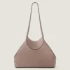 Kleine Facet-tote bag van generfd leer