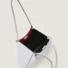 Kleine Facet-tote bag van generfd leer