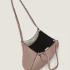 Kleine Facet-tote bag van generfd leer