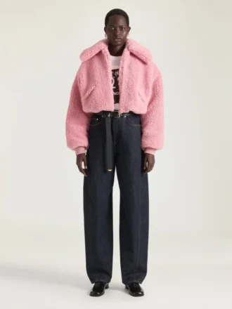 Kort model blouson met schapenvachtlook Kort model blouson met schapenvachtlook