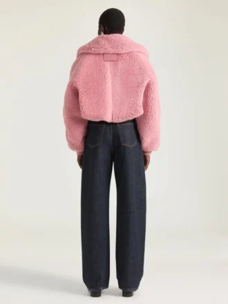 Kort model blouson met schapenvachtlook Kort model blouson met schapenvachtlook