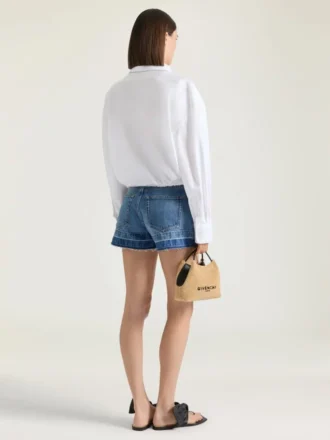 Korte broek van middenblauwe denim