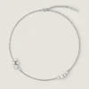 korte Crystal Pearl-ketting van metaal, kristallen en parels korte Crystal Pearl-ketting van metaal, kristallen en parels