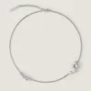 korte Crystal Pearl-ketting van metaal, kristallen en parels korte Crystal Pearl-ketting van metaal, kristallen en parels