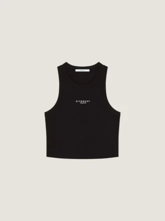 Korte tanktop van katoen met Givenchy Paris-print