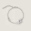 Kristallen parelarmband en ketting van metaal, kristallen en parels Kristallen parelarmband en ketting van metaal, kristallen en parels