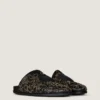 Label platte muiltjes van leer met studs Label platte muiltjes van leer met studs