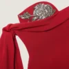 Lange avondjurk met bustier in crêpe met strik en pailletten Lange avondjurk met bustier in crêpe met strik en pailletten