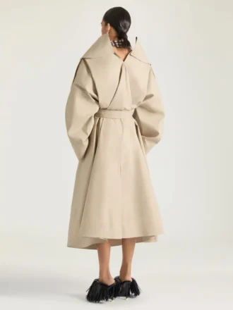 Lange trenchcoat met splitten van katoen