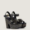 Lederen platformclogs met studs Lederen platformclogs met studs