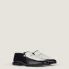 Loafers met label van leer en canvas