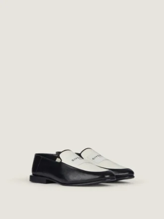 Loafers met label van leer en canvas