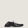 Loafers met label van leer en canvas