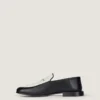 Loafers met label van leer en canvas