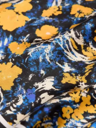 Losange in zijde met bloemenprint Losange in zijde met bloemenprint