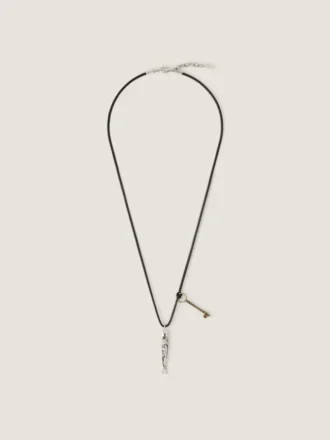 Lucky Charms-ketting van leer en metaal