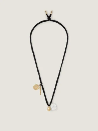 Lucky Charms-ketting van zijde, metaal en email