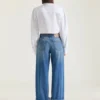 Middelblauwe jeans met omgeslagen pijpen Middelblauwe jeans met omgeslagen pijpen