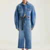 Midi-broekrok van middelblauwe denim Midi-broekrok van middelblauwe denim