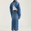 Midi-broekrok van middelblauwe denim Midi-broekrok van middelblauwe denim
