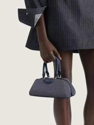 Mini Antigona East-West-tas in denim
