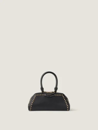 Mini Antigona East-West-tas van boxleer met studs