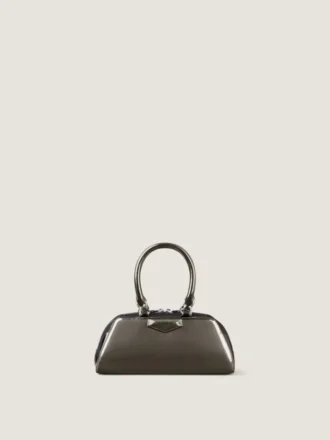 Mini Antigona East-West-tas van leer met spiegeleffect