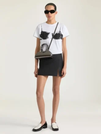 Mini Antigona East-West-tas van leer met spiegeleffect