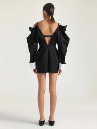 Mini-jurk met splitten van wol