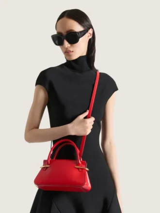 Mini Pinch-tas van leer