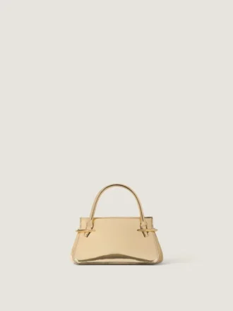 Mini Pinch-tas van leer met spiegeleffect