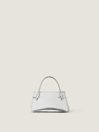 Mini Pinch-tas van leer met spiegeleffect