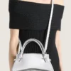 Mini Pinch-tas van leer met spiegeleffect Mini Pinch-tas van leer met spiegeleffect