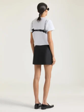 Mini-rok met strepen van wol
