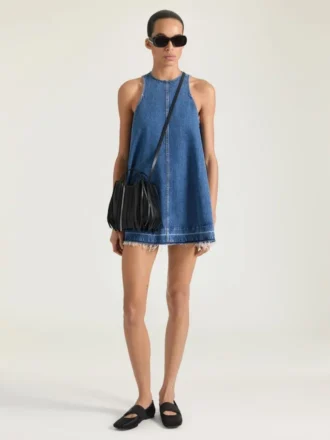Minijurk van middelblauw denim