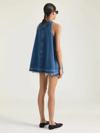 Minijurk van middelblauw denim